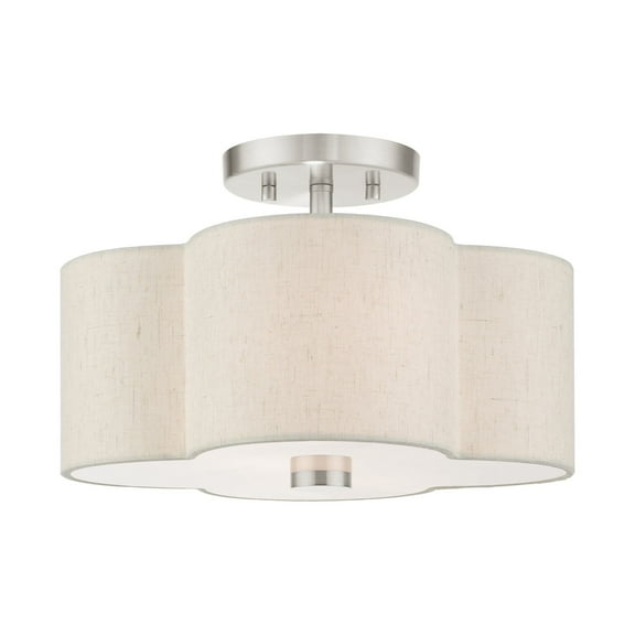 Livex Lighting - Solstice - 2 Light Semi-Flush Mount in French Country Style -