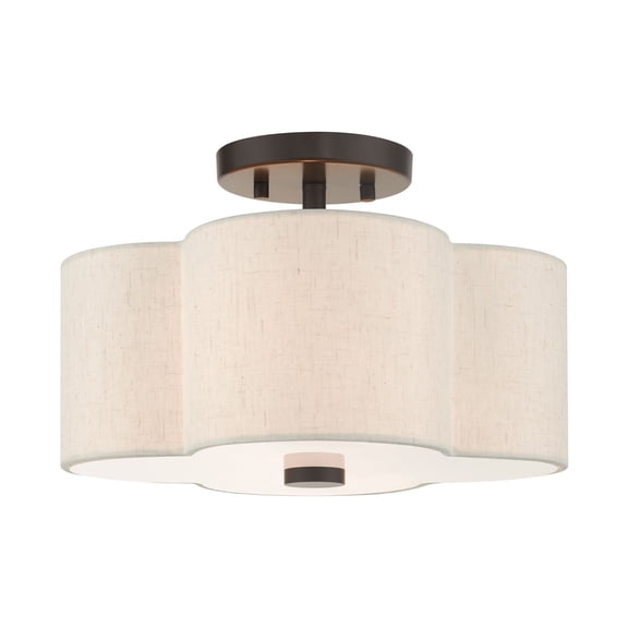Livex Lighting - Solstice - 2 Light Semi-Flush Mount in French Country Style -