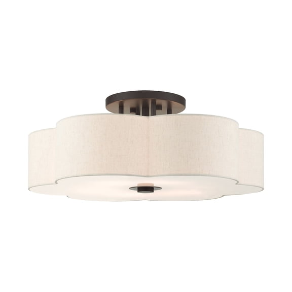 Livex Lighting - Solstice - 6 Light Semi-Flush Mount in French Country Style -