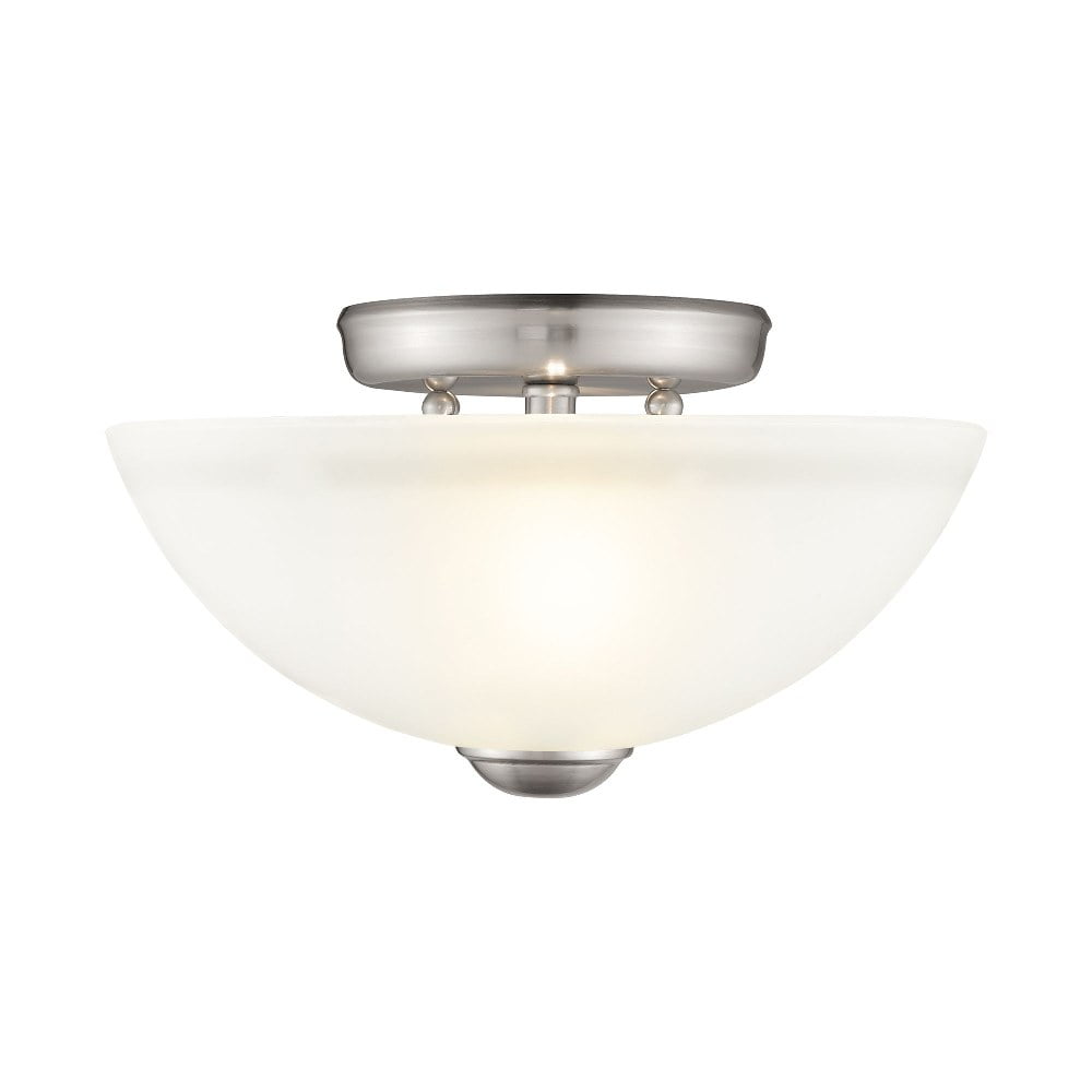 Somerset Sleek Brushed Nickel LED Bowl Flush Mount Light