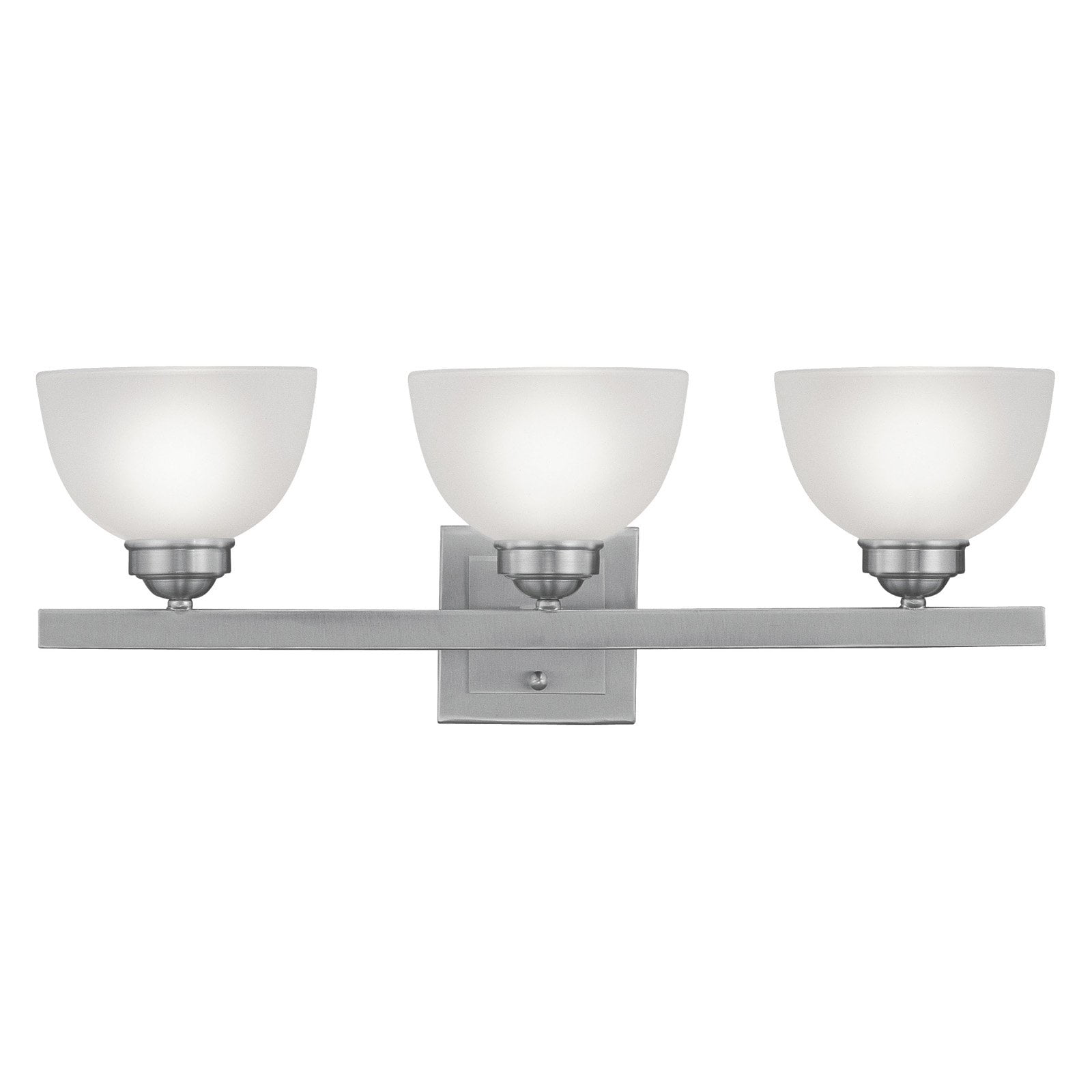 Somerset Brushed Nickel 3-Light Bath Vanity with Satin Glass