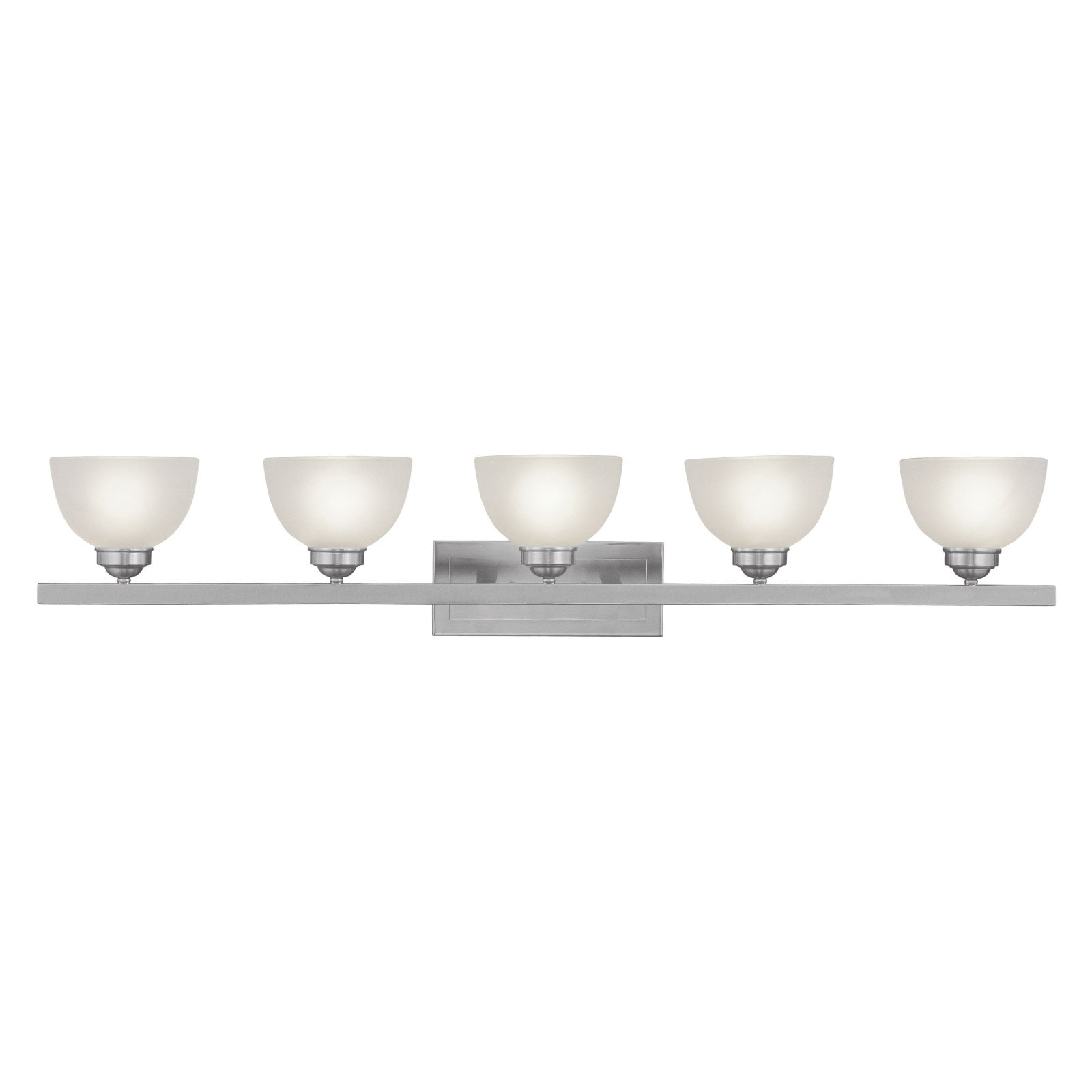 Somerset Brushed Nickel 5-Light Bath Vanity with Satin Glass