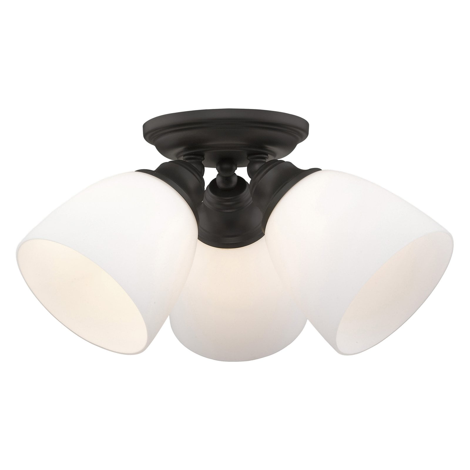 Somerville 3-Light Bronze Flush Mount with Opal Glass