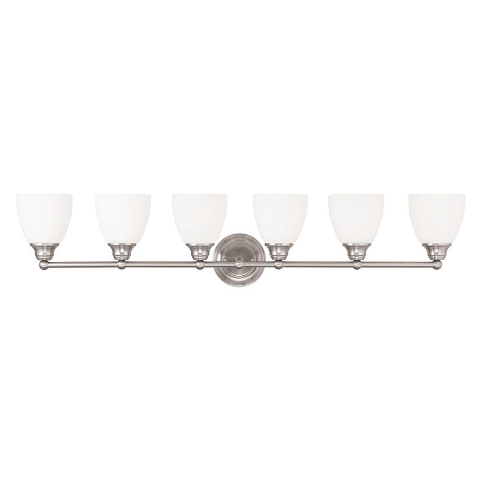 Somerville Brushed Nickel 6-Light Vanity with Satin Opal Glass