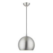 45482-91 Livex Lighting Stockton - 1 Light Globe Pendant In Industrial Style-17.5 Inches Tall and 11.75 Inches Wide-Brushed Nickel/Polished Chrome
