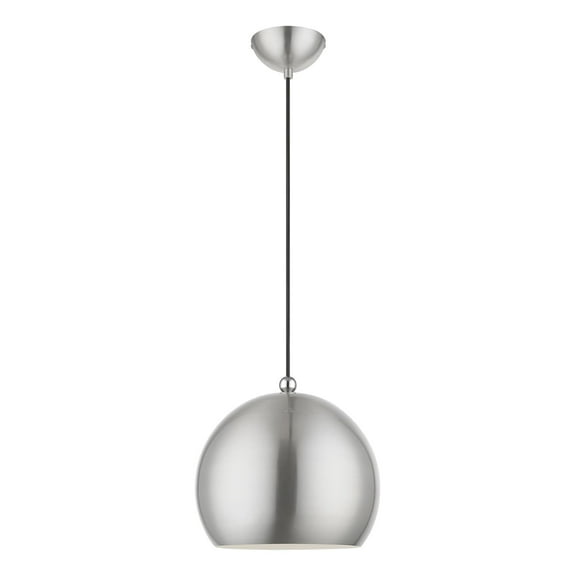 45482-91 Livex Lighting Stockton - 1 Light Globe Pendant In Industrial Style-17.5 Inches Tall and 11.75 Inches Wide-Brushed Nickel/Polished Chrome