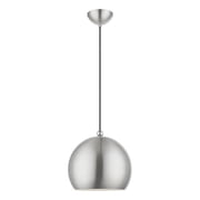 45482-91 Livex Lighting Stockton - 1 Light Globe Pendant In Industrial Style-17.5 Inches Tall and 11.75 Inches Wide-Brushed Nickel/Polished Chrome