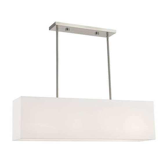 Livex Lighting Summit 4 Light Linear Chandelier in Brushed Nickel
