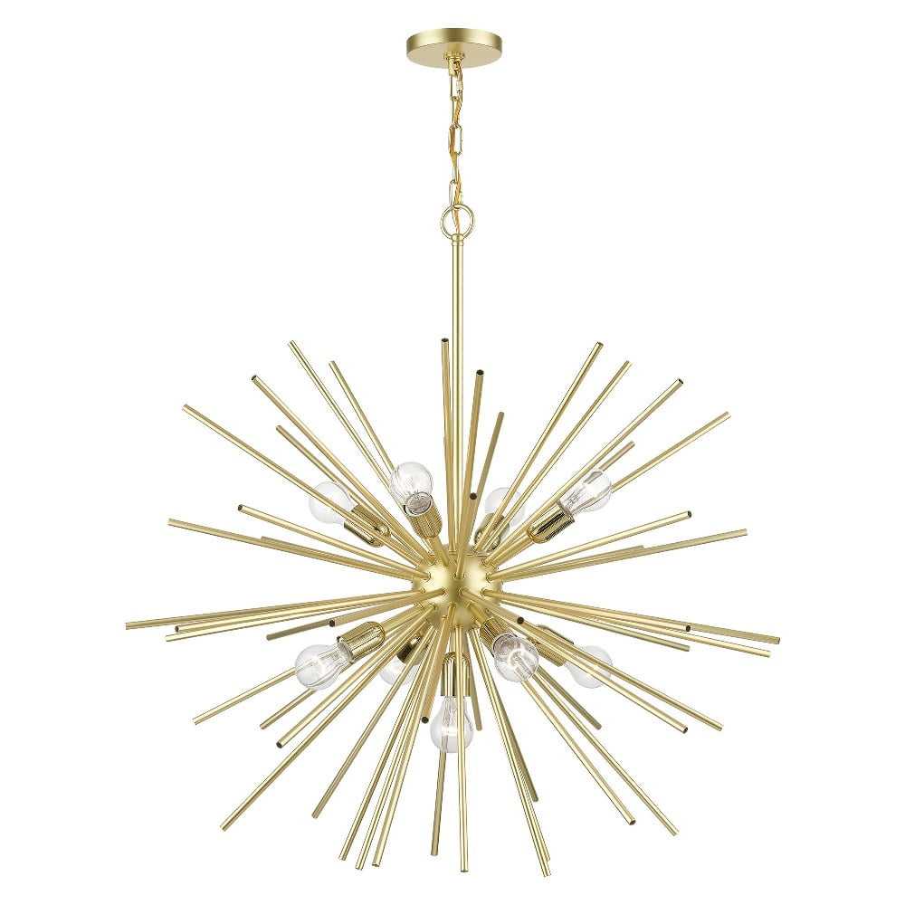 Tribeca Soft Gold Polished Brass 9-Light Sputnik Chandelier