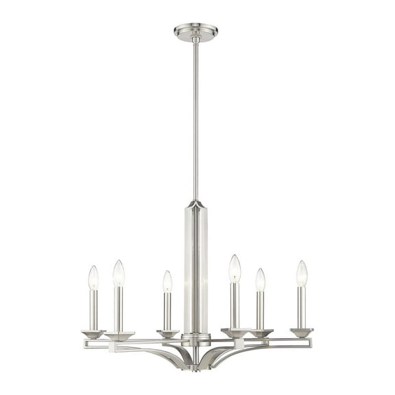 Livex Lighting Trumbull 6 Light Chandelier in Brushed Nickel
