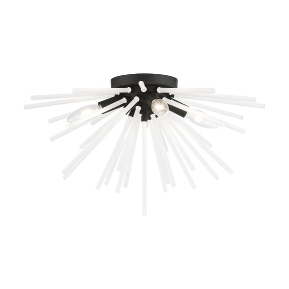 Livex Lighting - Uptown - 4 Light Flush Mount In Sparkling Style-11 Inches Tall