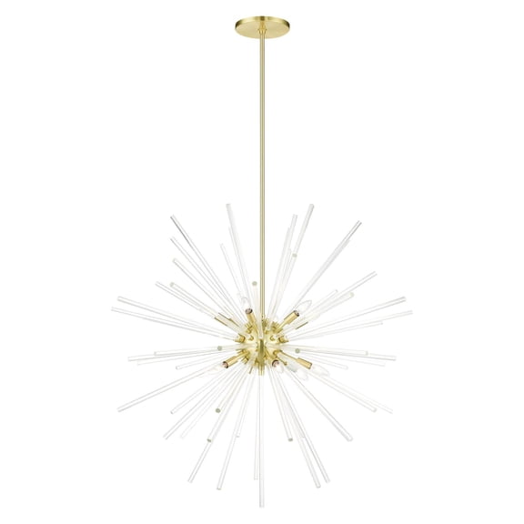 41259-12 Livex Lighting Utopia - 12 Light Foyer in Glam Style - 42 Inches wide by 45.75 Inches high-Satin Brass Finish