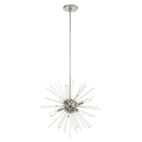 41254-05 Livex Lighting Utopia - 6 Light Pendant in Mid Century Modern Style - 20 Inches wide by 25.25 Inches high-Polished Chrome Finish