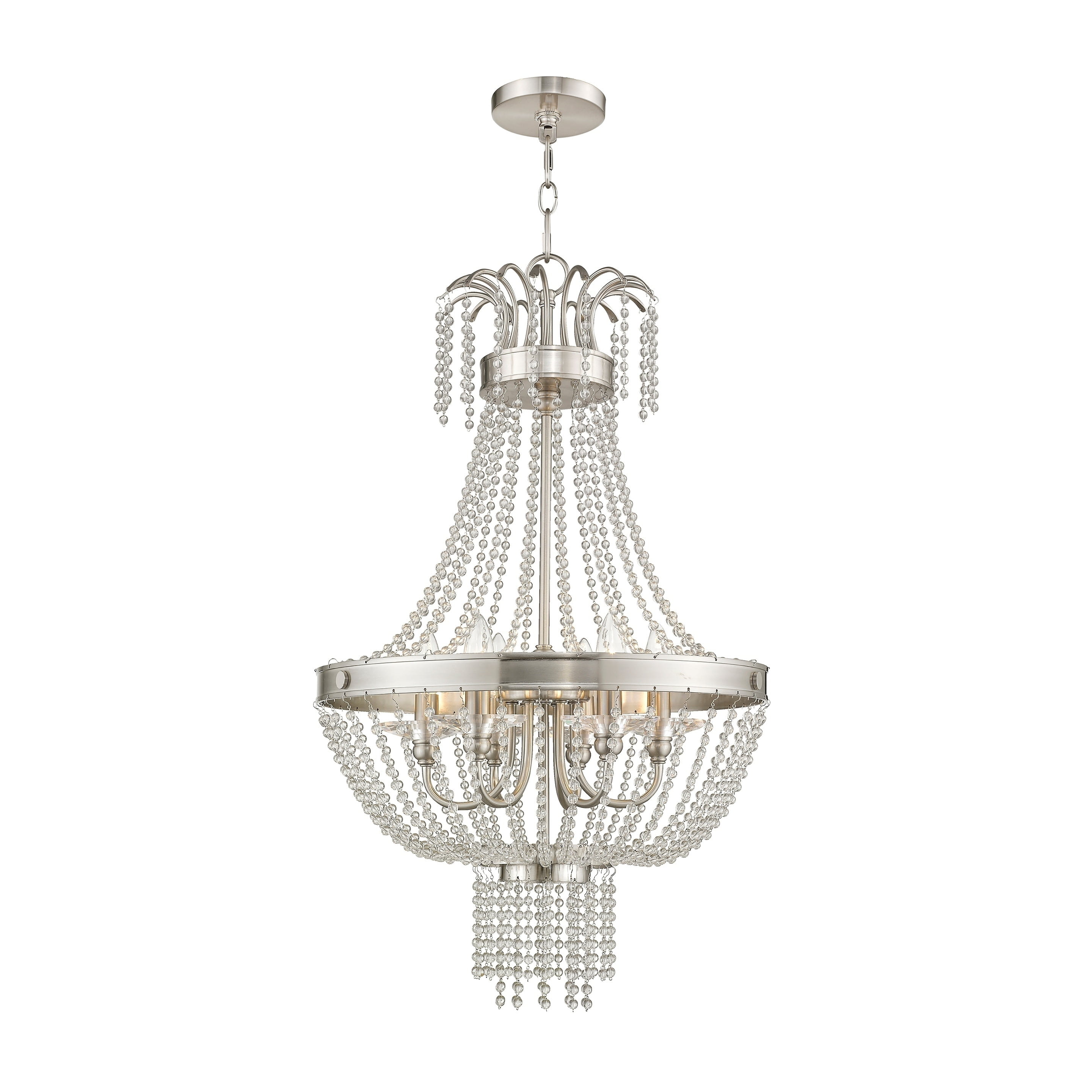 Brushed Nickel Crystal 6-Light Mini Chandelier