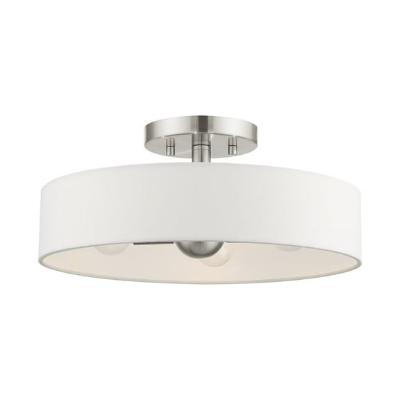46927-91 Livex Lighting Venlo - 4 Light Semi-Flush Mount In Timeless Style-6 Inches Tall and 14 Inches Wide-Brushed Nickel Finish