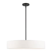 Livex Lighting Venlo 5-Light Modern Metal & Fabric Chandelier in Black
