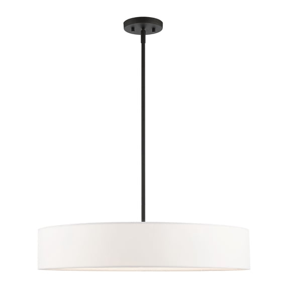 Livex Lighting Venlo 5-Light Modern Metal & Fabric Chandelier in Black