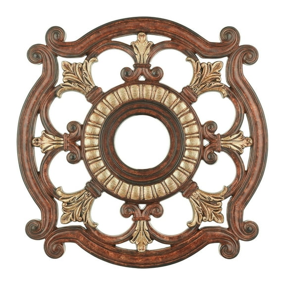 Livex Lighting Ceiling Medallion in Verona Bronze with Aged Gold Leaf Accents