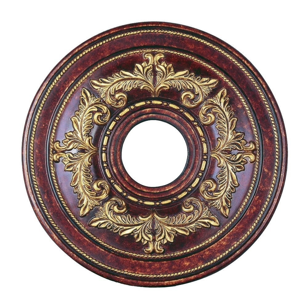 18-Inch Verona Bronze Ceiling Medallion with Gold Leaf Accents