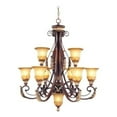 thumbnail image 1 of Livex Lighting Villa Verona Chandelier in Bronze with Aged Gold Leaf Multi-Color, 1 of 5