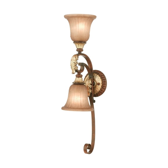 Livex Lighting Villa Verona Wall Sconce in Verona Bronze with Aged Gold Leaf