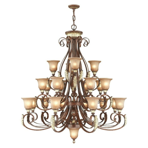 Livex Lighting Villa Verona Chandelier in Verona Bronze with Aged Gold Leaf