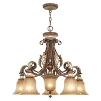 Livex Lighting Villa Verona Chandelier in Verona Bronze with Aged Gold Leaf