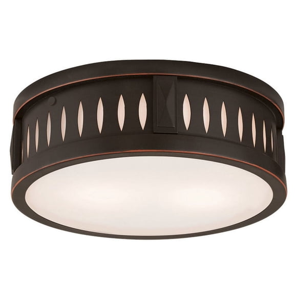 2 Light Livex Olde Bronze Vista Flush Mount Ceiling Lighting Fixture 65507-67