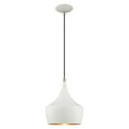 thumbnail image 1 of Livex Lighting Waldorf 1-Light Metal Single Pendant in White, 1 of 10
