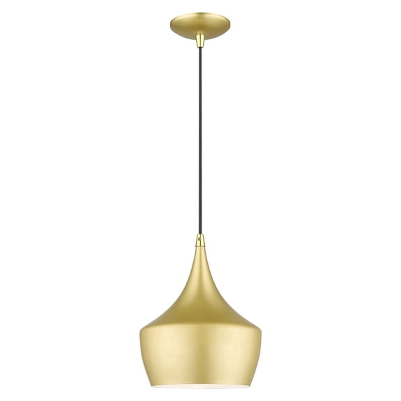41186-33-Livex Lighting-Waldorf - 1 Light Pendant In Industrial Style-18 Inches Tall and 9.5 Inches Wide-Soft Gold/Polished Brass Finish