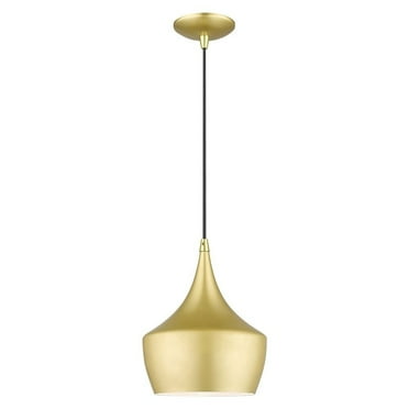 41186-33-Livex Lighting-Waldorf - 1 Light Pendant In Industrial Style-18 Inches Tall and 9.5 Inches Wide-Soft Gold/Polished Brass Finish
