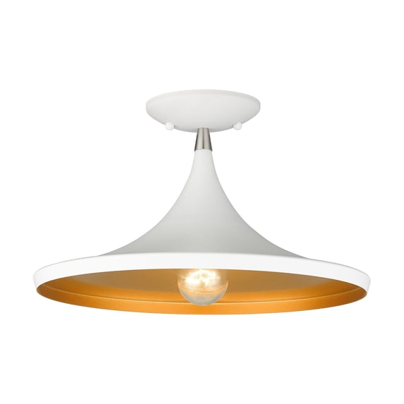 Livex Lighting - Waldorf - 1 Light Semi-Flush Mount In Industrial Style-8.5