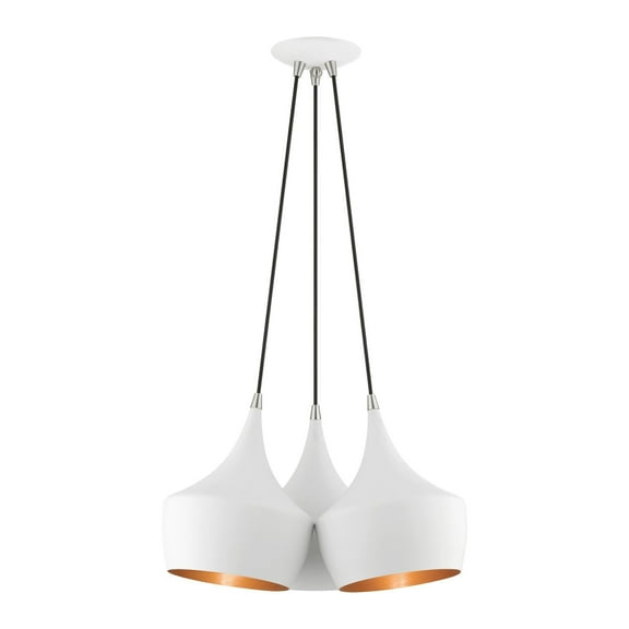41083-03 Livex Lighting Waldorf - 3 Light Cluster Pendant In Mid Century Modern Style-18.5 Inches Tall and 20.5 Inches Wide-White Finish