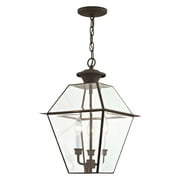 Livex Lighting - Westover - 3 Light Outdoor Pendant Lantern in Farmhouse Style -