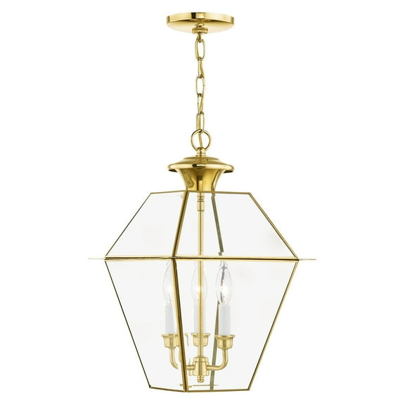 Livex Lighting Westover Outdoor Chain Hang in Polished Brass