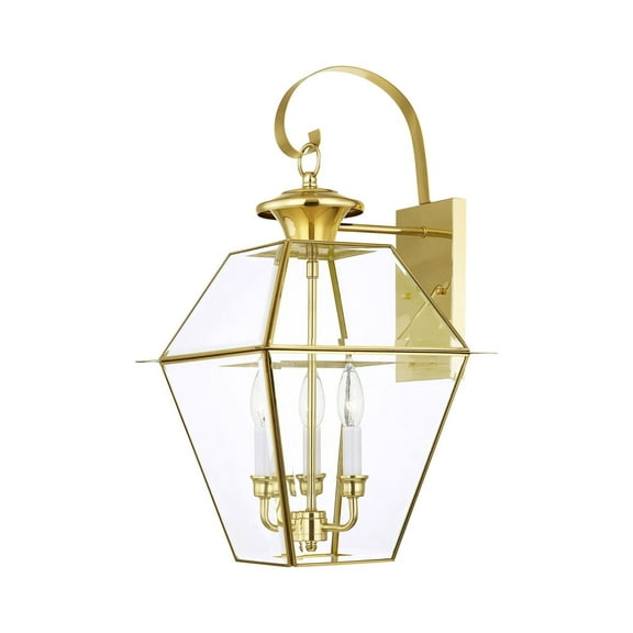 Livex Lighting Westover Outdoor Wall Lantern in Polished Brass