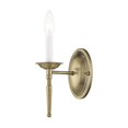 thumbnail image 1 of Livex Lighting Williamsburgh 1-Light Wall Sconce in Antique Brass, 1 of 4