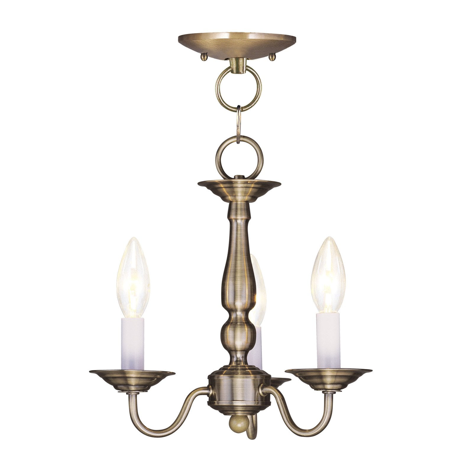 Elegant Mini 3-Light Bronze Candle Chandelier