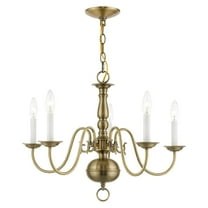 Livex Lighting Williamsburgh 5 Light Chandelier in Antique Brass
