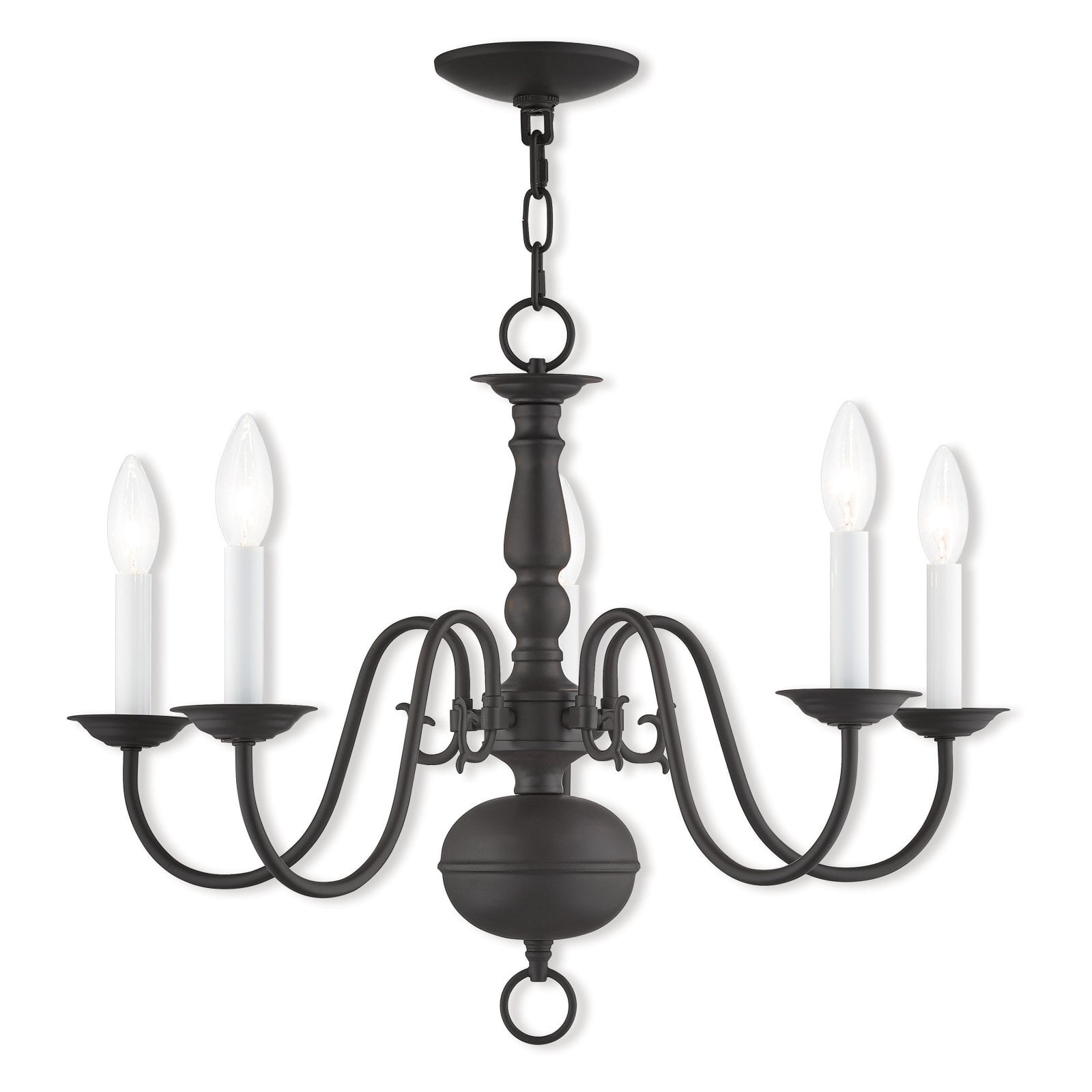 Elegant Williamsburgh 5-Light Bronze Steel Chandelier