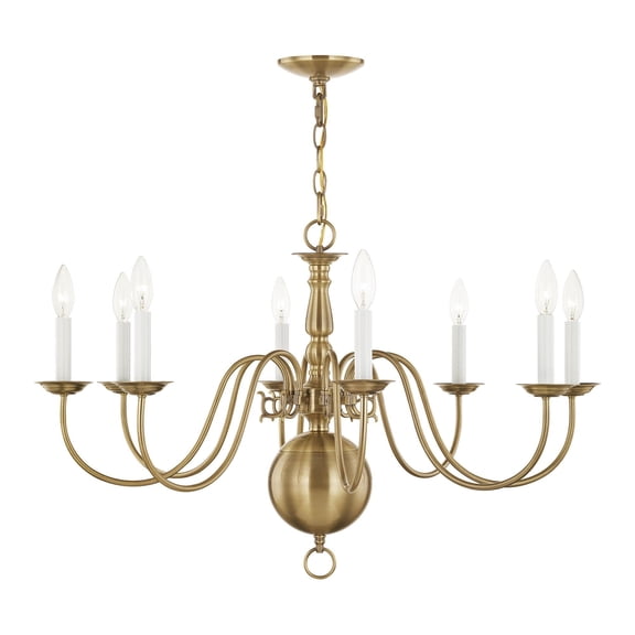 Livex Lighting Williamsburgh Chandelier in Antique Brass