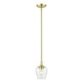 thumbnail image 1 of 46721-12 Livex Lighting Willow - 1 Light Pendant In Transitional Style-16.5 Inches Tall and 5.75 Inches Wide-Satin Brass Finish    -Traditional, 1 of 11