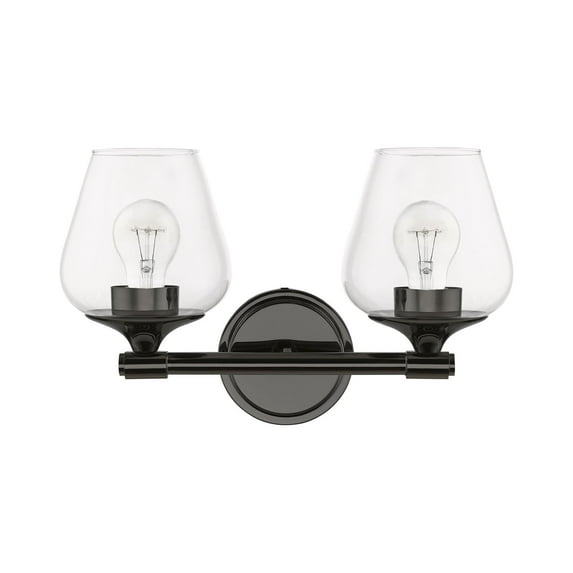 17472-46 Livex Lighting Willow - 2 Light Bath Vanity In Transitional Style-9.5 Inches Tall and 15 Inches Wide-Black Chrome Finish