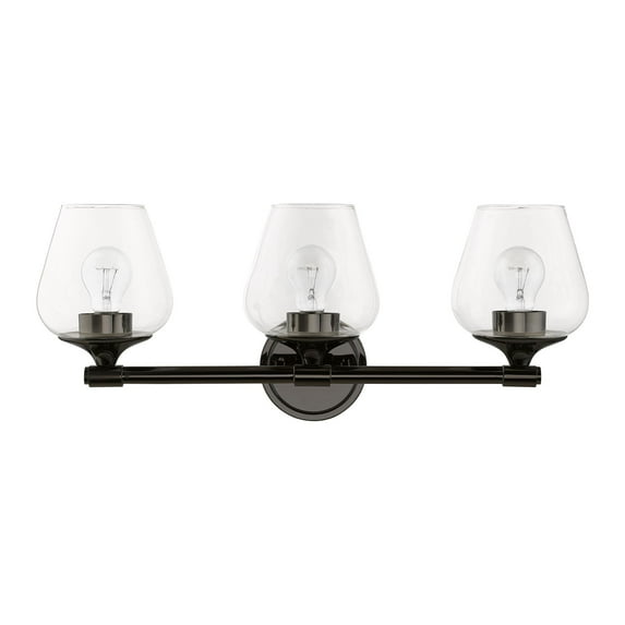 17473-46 Livex Lighting Willow - 3 Light Bath Vanity In Transitional Style-9.5 Inches Tall and 23 Inches Wide-Black Chrome Finish