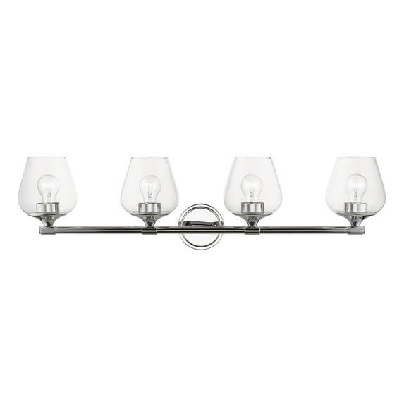 17474-05 Livex Lighting Willow - 4 Light Bath Vanity In Transitional Style-9.5 Inches Tall and 35.5 Inches Wide-Polished Chrome Finish