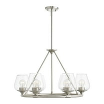 46726-91-Livex Lighting-Willow - 6 Light Chandelier In Transitional Style-18.75 Inches Tall and 26 Inches Wide-Brushed Nickel Finish    -Traditional
