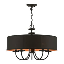 45125-04 Livex Lighting Winchester - 5 Light Pendant In Transitional Style-16.5 Inches Tall and 23 Inches Wide-Black Finish    -Traditional