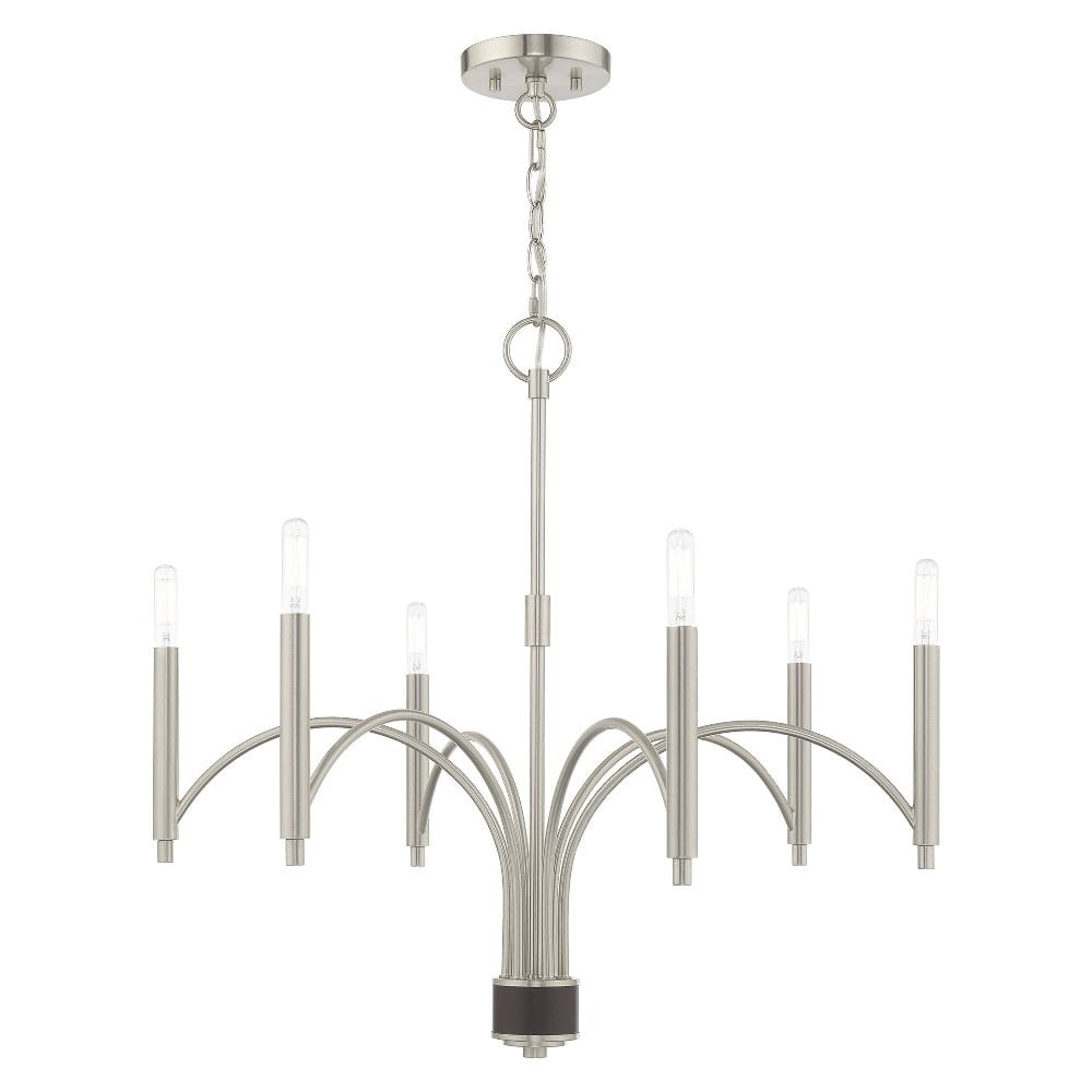 Wisteria Minimalist 6-Light Brushed Nickel & Crystal Chandelier