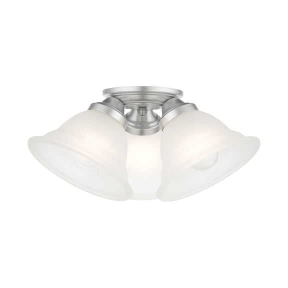 Livex Lighting Wynnewood 3-Light Contemporary Metal Flush Mount in Satin Nickel
