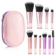 thumbnail image 1 of Livhil 10pcs Portable Travel Makeup Brush Set, Function Mini Makeup Brushes with Pouch (Colorful), 1 of 8